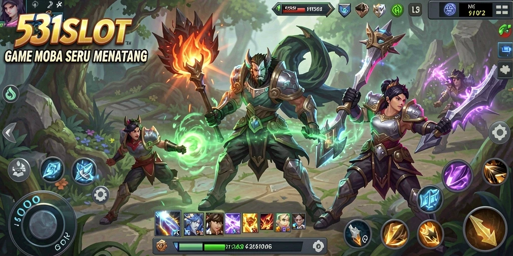 Screenshot gameplay 531SLOT menampilkan aksi seru dalam pertarungan tim.