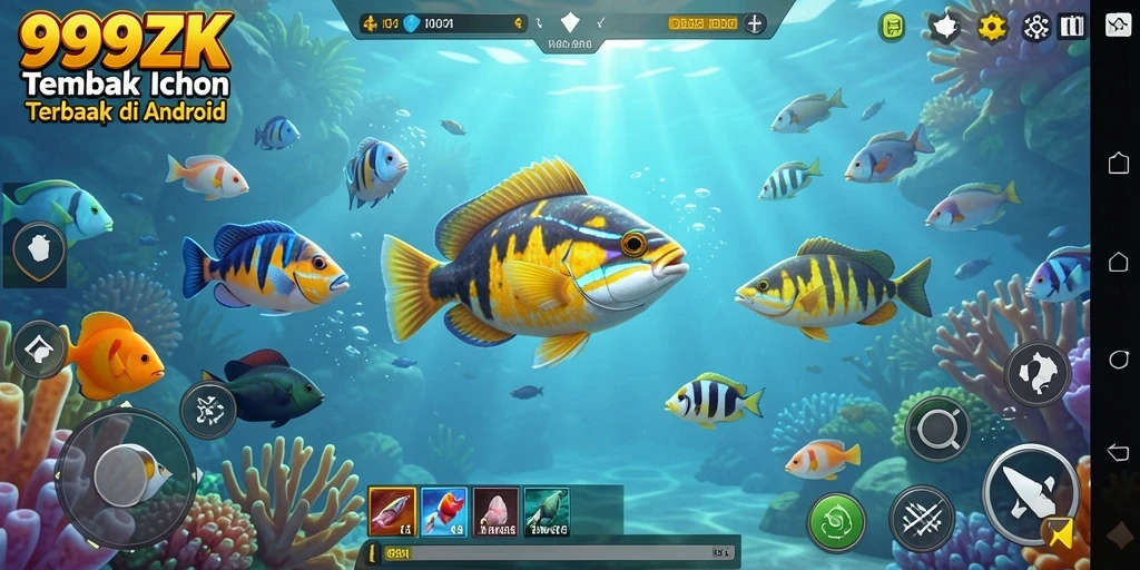 Tampilan gameplay seru saat menangkap ikan di 999ZK.