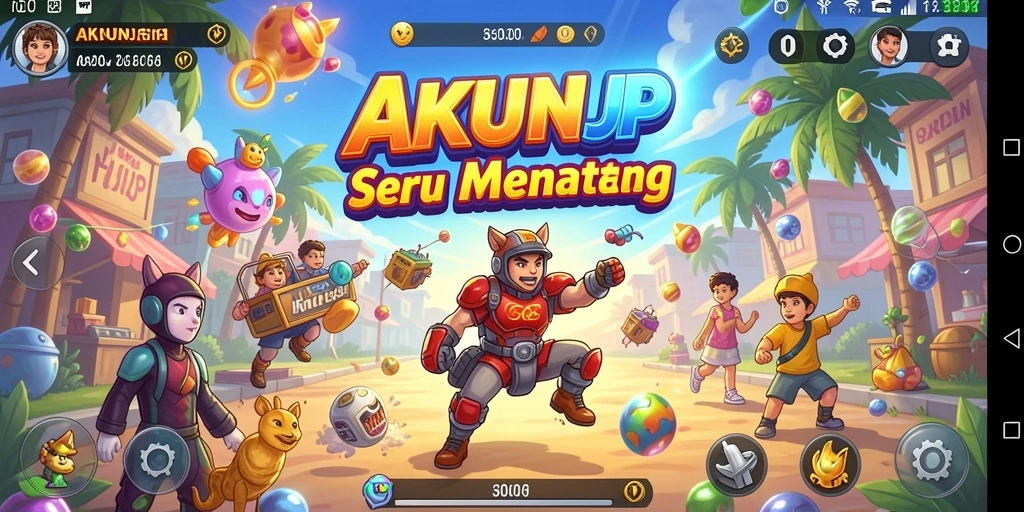 Tangkapan layar menampilkan gameplay seru dari AKUNJP yang penuh aksi.