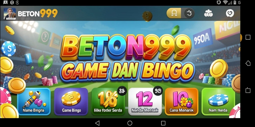 Tampilan gameplay menarik dari BETON999 dengan berbagai kartu Bingo.
