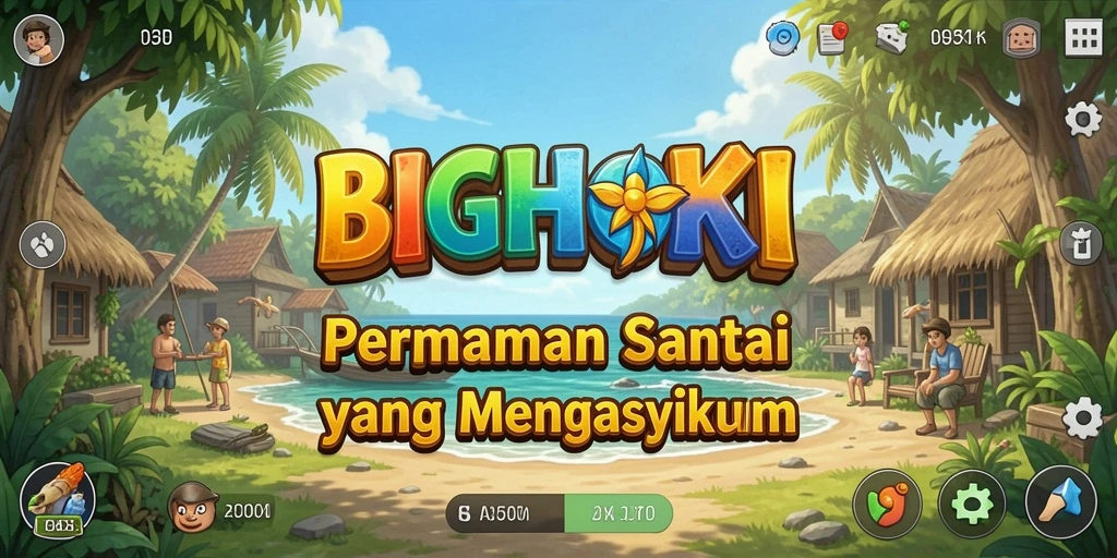 Tampilan gameplay BIGHOKI yang cerah dan menawan.