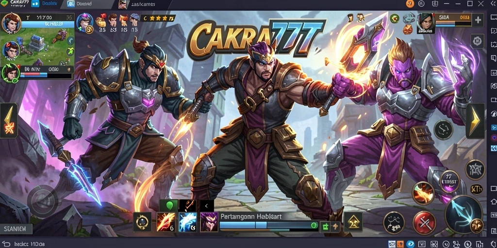 Tampilan gameplay MOBA yang seru di CAKRA777.