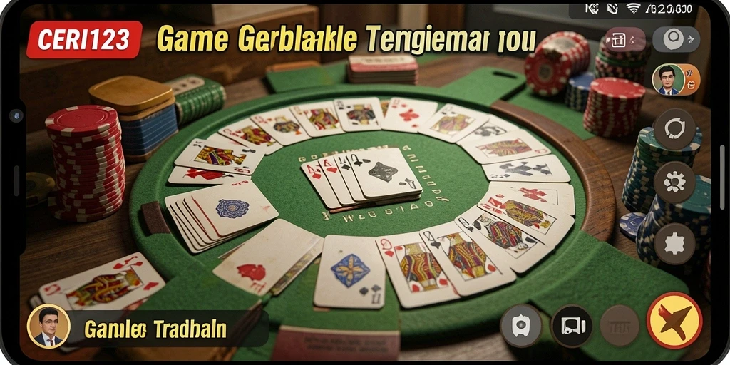 Tampilan gameplay seru CERI123 dengan suasana bermain Gaple yang menarik.