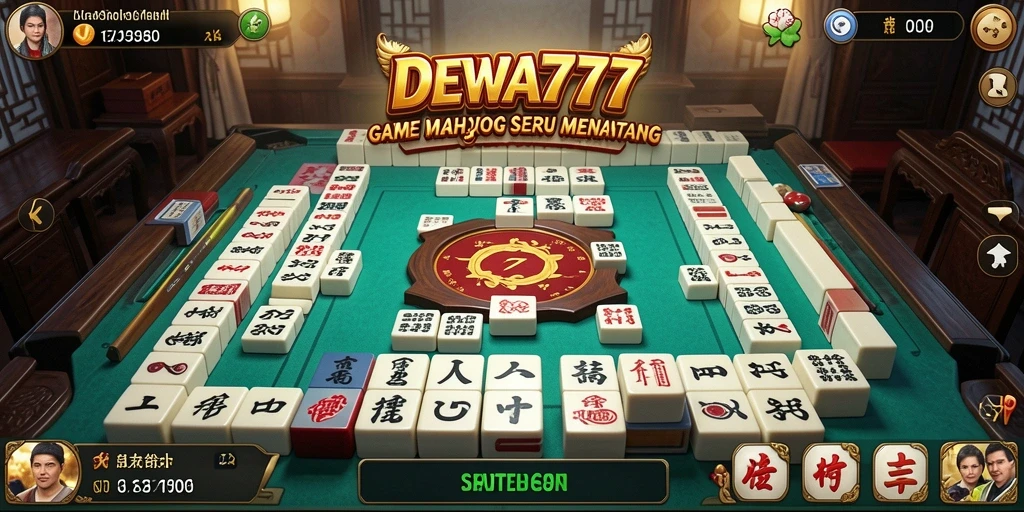 Tampilan gameplay DEWA777 yang seru dan penuh strategi Mahjong.