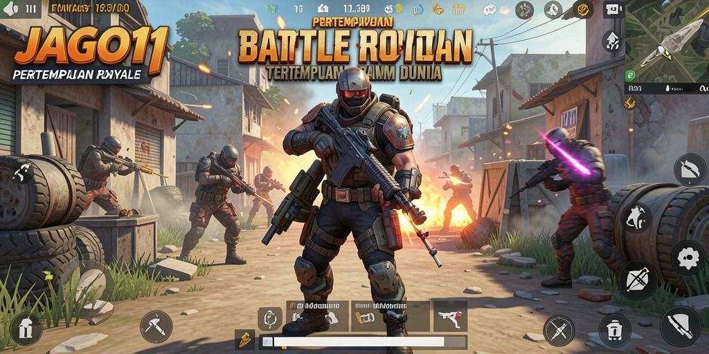 Tampilan gameplay JAGO11 yang menegangkan dan penuh aksi Battle Royale.