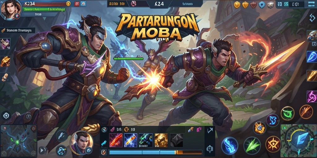 Gameplay seru K234 dengan pertempuran epik MOBA.