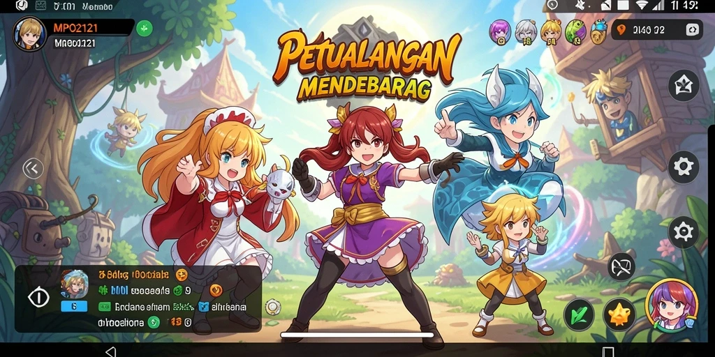 Tampilan gameplay MPO2121 yang menarik dengan karakter anime yang dinamis.