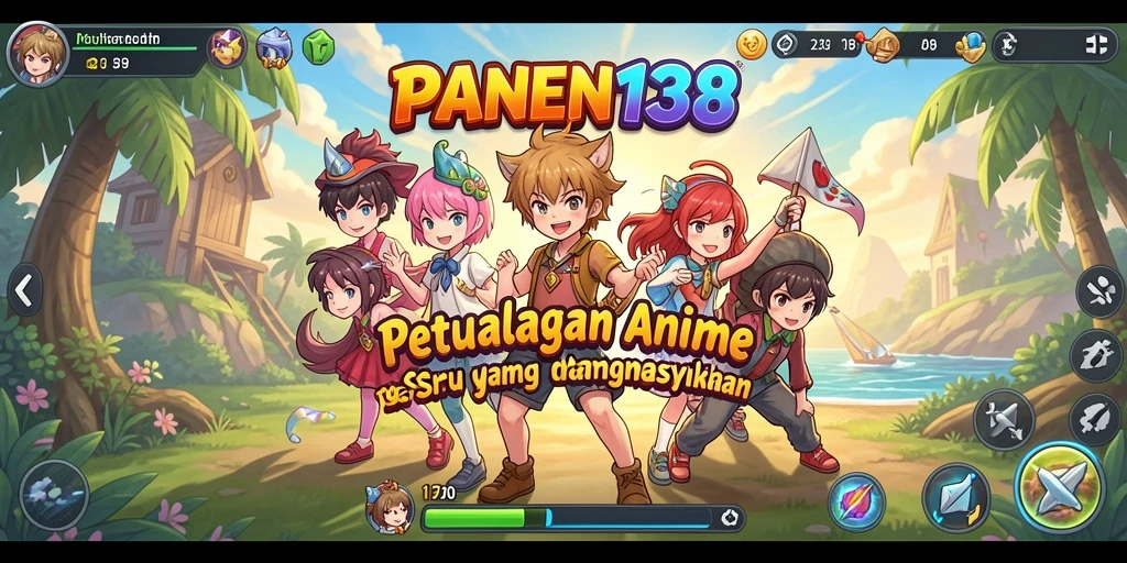 Tampilan gameplay seru dalam dunia anime yang penuh warna.