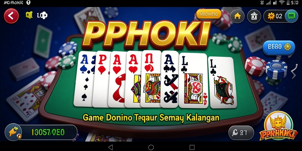 Screenshot utama PPHOKI menampilkan keseruan gameplay Domino.