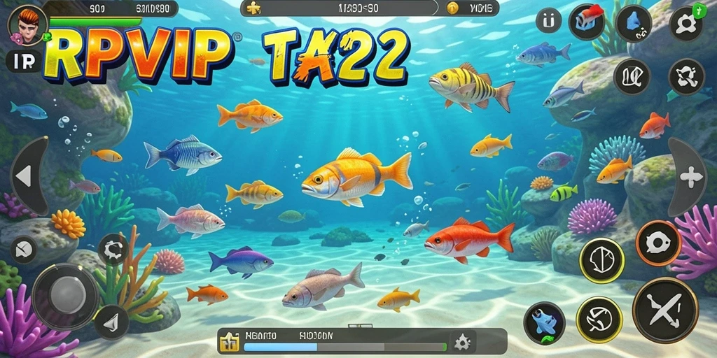 Tangkapan layar gameplay RPVIP2 menampilkan aksi seru Tembak Ikan.