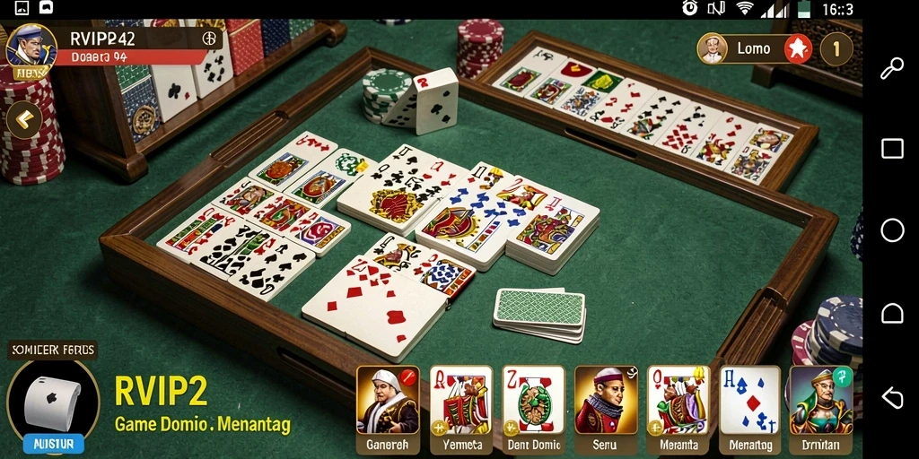 Tangkapan layar gameplay RVIP2 yang menampilkan suasana permainan Domino.
