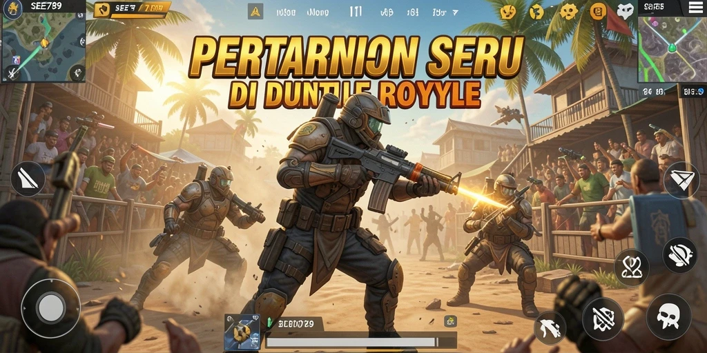 Tampilan gameplay SEE789 yang mendebarkan dalam mode Battle Royale.