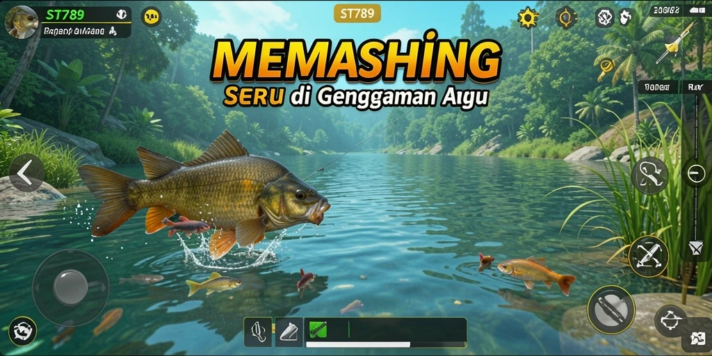 Tampilan gameplay ST789 dengan aksi memancing seru.