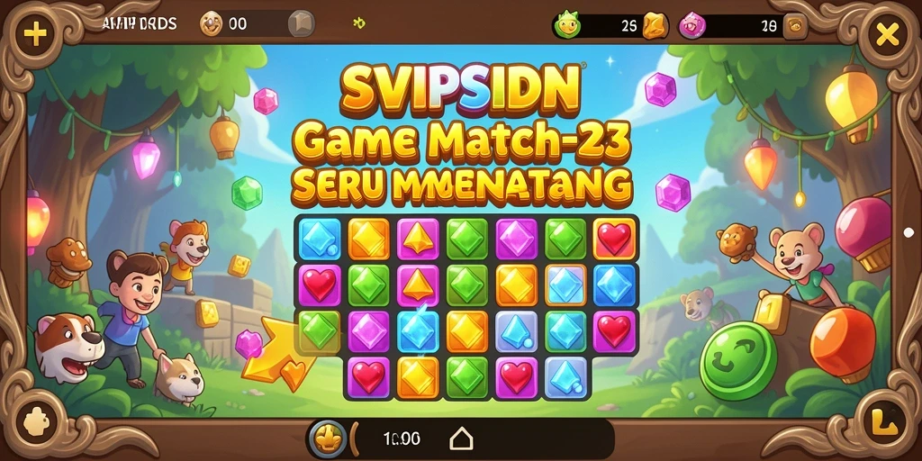 Screenshot gameplay SVIPSIDN menampilkan keseruan mencocokkan objek match-3.