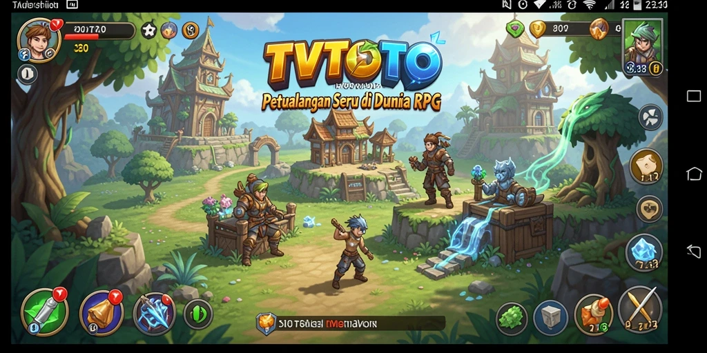 Screenshot gameplay TVTOTO, menunjukkan pertempuran seru dalam dunia RPG.
