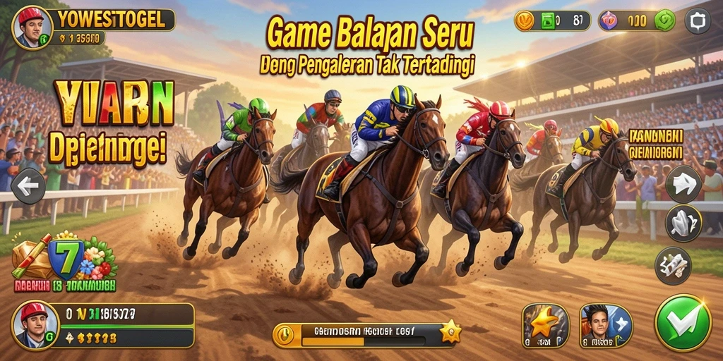 Tampilan menarik dari gameplay balapan di YOWESTOGEL yang seru dan dinamis.